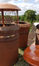 Bird guard on a chimney Bird guard on a chimney