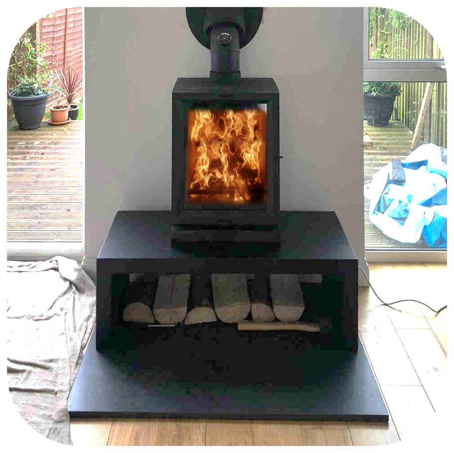 Large flames in free standing logburner Large flames in free standing logburner