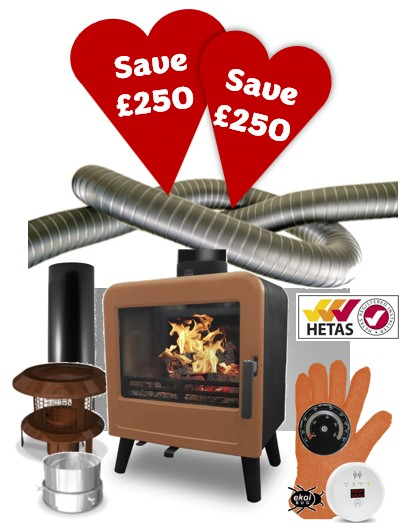 Installation kit contains free CO alarm, stove thermometer, certification and glove